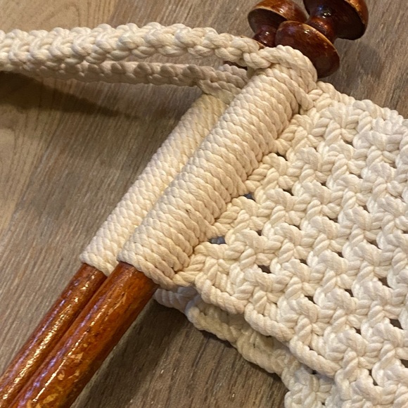 Vintage 60s 70s Macrame Handbag - Picture 5 of 6